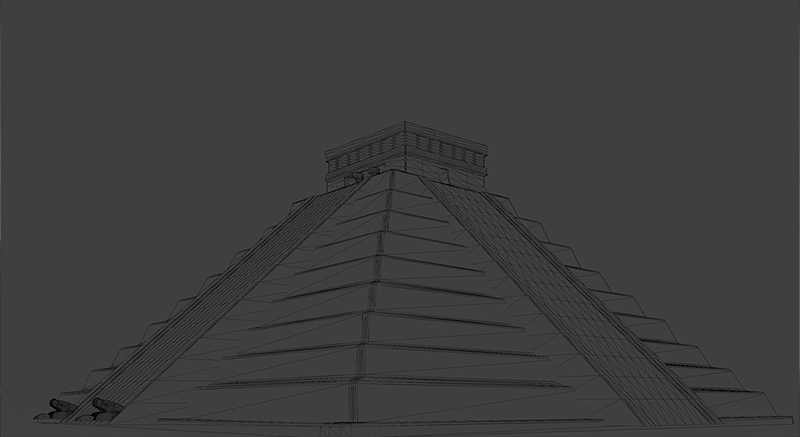Maya wireframe — mesh topology for real-time rendering